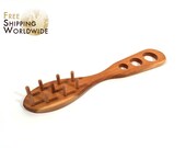 Wooden Spoon / Rake for Pasta Spaghetti serving Large/Double from Cherry wood