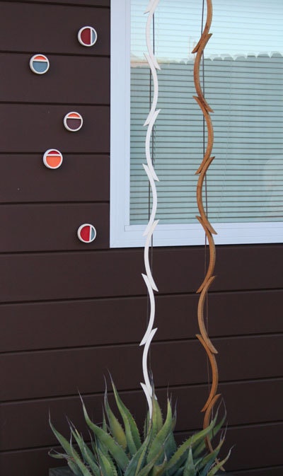 Rain Chain of Teak or Porcelain, Decorative Chain for Indoors or Outdoors, Ceiling Art