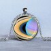 SATURN PENDANT Multicolored Saturn Necklace Astronomy Jewelry Blue Orange Green Black Science Jewelry Astronomy Pendant  Chain Inlcuded