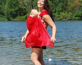 Ring Sling Baby Carrier Water Mesh Scarlet Red for Pools, Beach Vacation, Shower - Made to Order