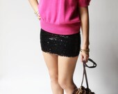 vintage 1970s sweater / 70s pink sweater / Darlene Hot Pink Sweater