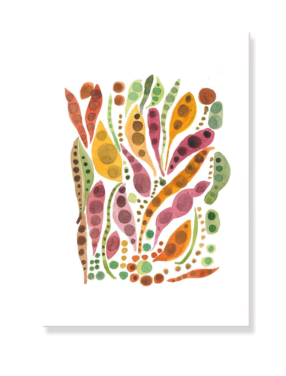 Giclee print - Seed - Home wall decor digital print from original watercolor colorful print spring kitchen decor