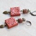 Salmon Coral Pink Earrings - Nature Inspired Jewelry