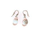 Clear Crystal Quartz Sterling Silver Wire Wrapped Earrings
