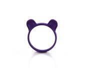 Purple Bear Ring, Grizzly Bear Ears Ring, bear jewelry, modern ring, animal ring, bear jewellery, for the cool friend,