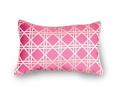 SALE. Lattice Pillow Pink Trellis with insert  12X18 inch