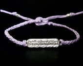 knit. friendship bracelet 02 - purple rhapsody -  lost wax cast sterling silver on waxed linen cord - aimeepawluk