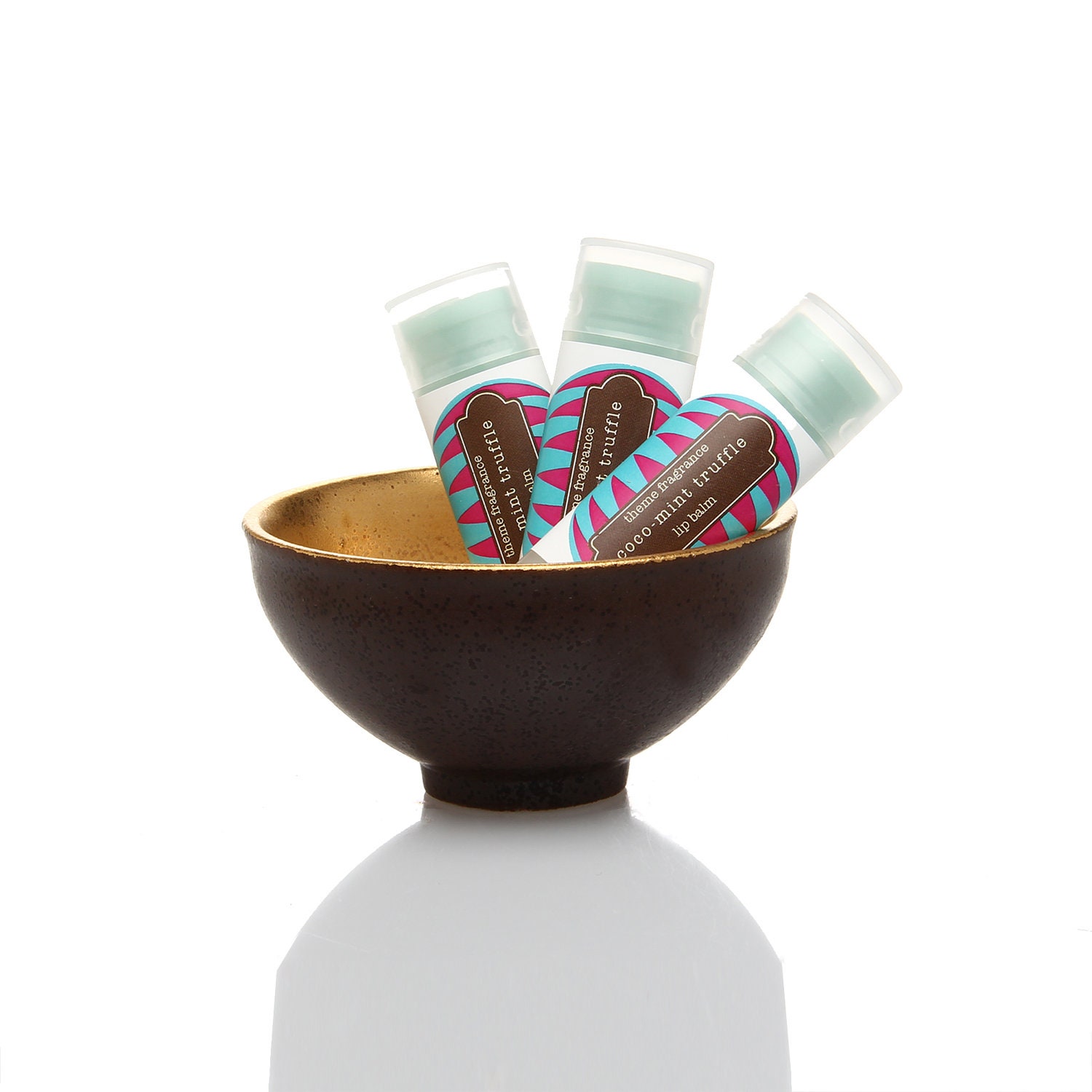 Chocolate Kiss Coco Mint Truffle lip balm w/ Squalane Oil Theme Fragrance.  Glossy lip balm.   Gift