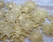 Vintage German Gold Paper Stars Flowers Snowflakes Dresden Ephemera