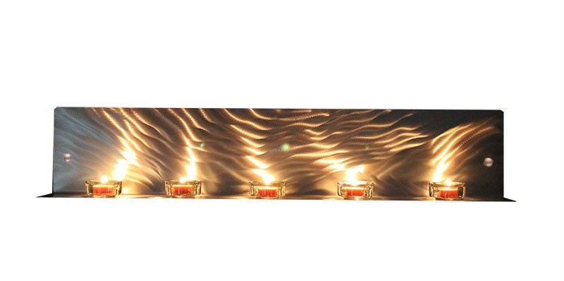 Large Indoor Outdoor Original Modern Metal Silver Sparkling Glacier Shift Shelf / By Jon Allen