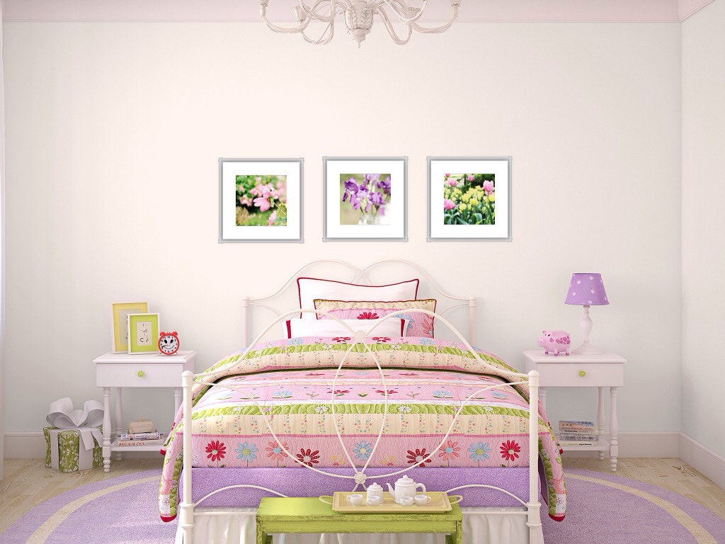 Fine Art Photography Pink Garden 3 8x8 Prints, Modern Wall Decor, Home Decor