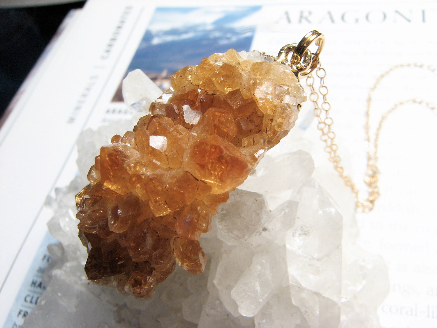 Alleigha, Citrine Druzy Necklace
