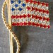 Vintage Flag Brooch Rafaelian USA Rhinestone Pin