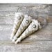 Eco Wedding Paper Decorations -  Victorian Decor - Pew Cones - Upcycled Ornaments - Set of 3