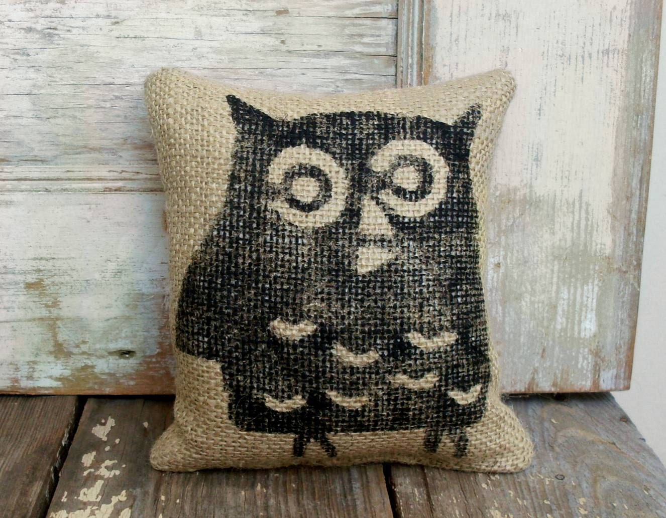 Owl -  Burlap Feed Sack Doorstop