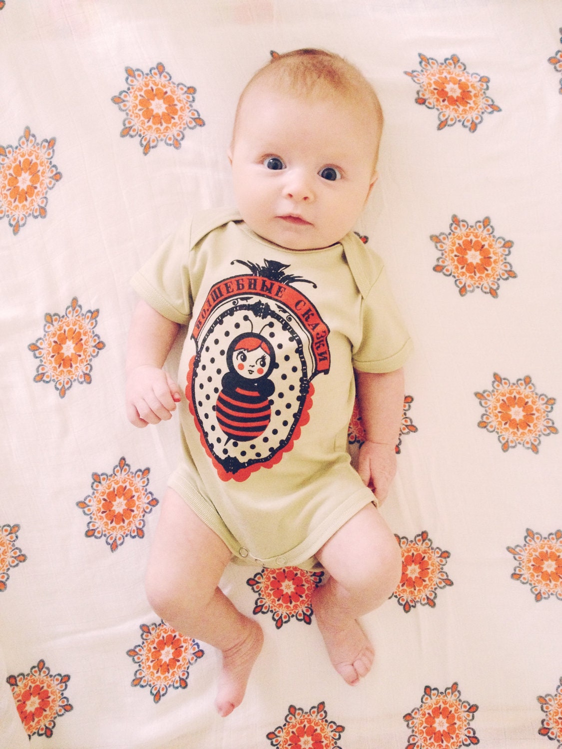 organic cotton baby onesie russian magical tales