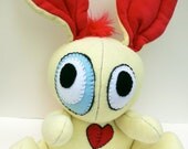 Rockin' Rabbit - Jumbo yellow plush bunny with red mohawk