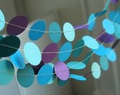 Purple and Teal Wedding Decorations . 10 ft paper garland . Peacock Wedding / Bridal Shower / Party Decor
