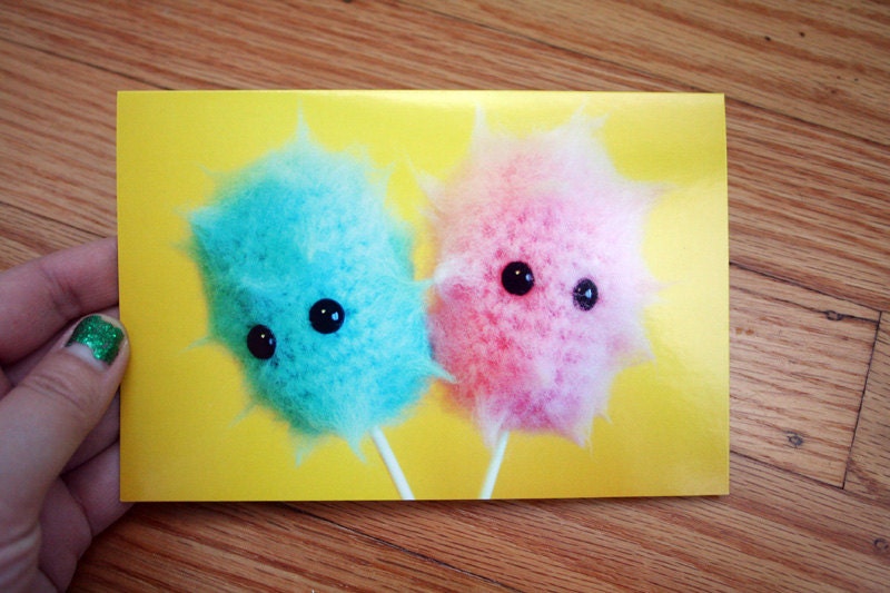 Greeting Card - crocheted Cotton Candy