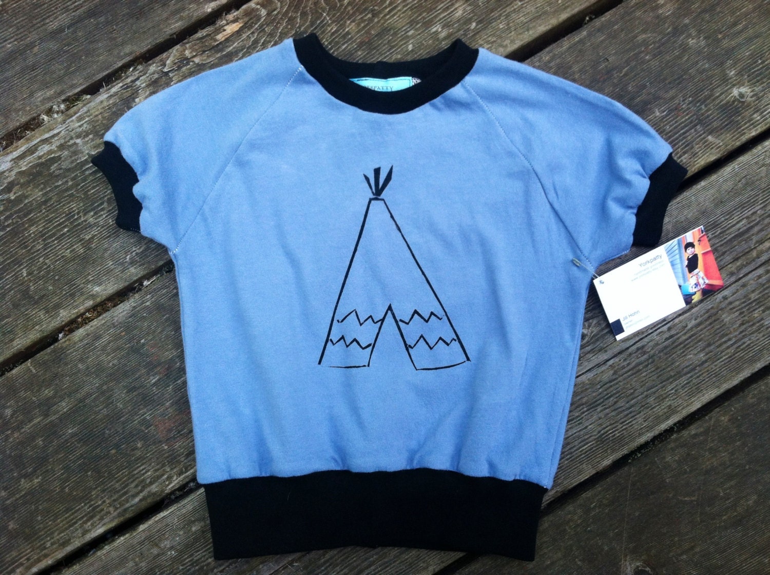 Child's Teepee Shirt - handmade, boy, girl, blue, youth, toddler