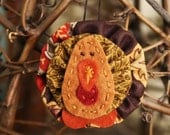 Autumn turkey fabric and felt harvest decoration Thanksgiving felt ornament