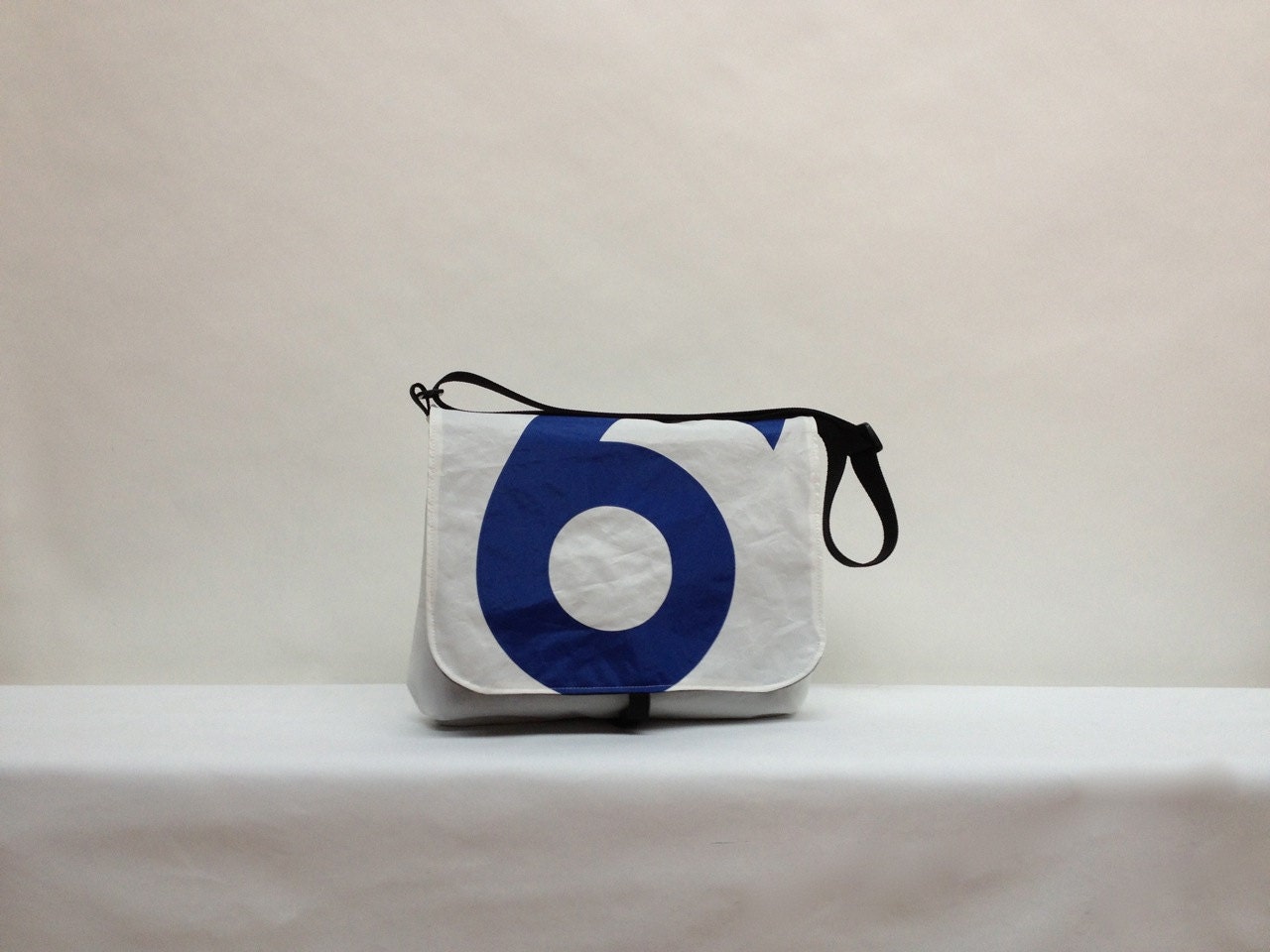 Recycled Sail Messenger Bag - Blue Number 6