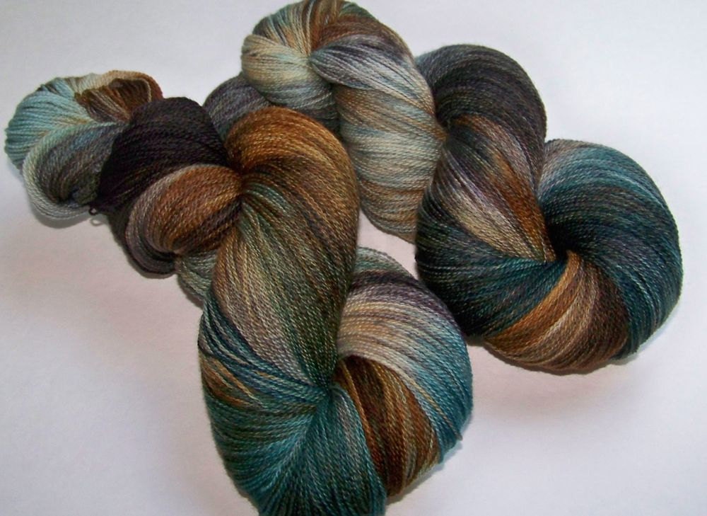 Handpainted Superwash Merino Lace Weight -- Tut Tut it Looks Like Rain (100g/875yds)