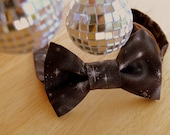 New Year's Eve - Terrific Men's Bow Tie,  Pre-Tied Adjustable Bowtie, Black with Stars