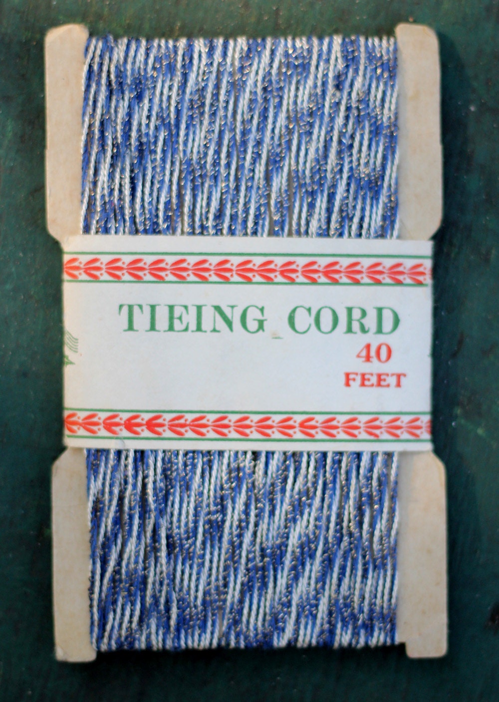 Vintage Blue and White with Gold Specks Tieing Cord