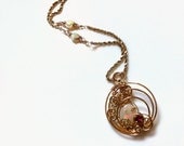 Opals with ruby in 14k gold