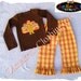READY TO SHIP Girl Fall Turkey Outfit Thanksgiving Top Pant Toddler Infant Baby Girl Clothing Pant Set size  3T 3