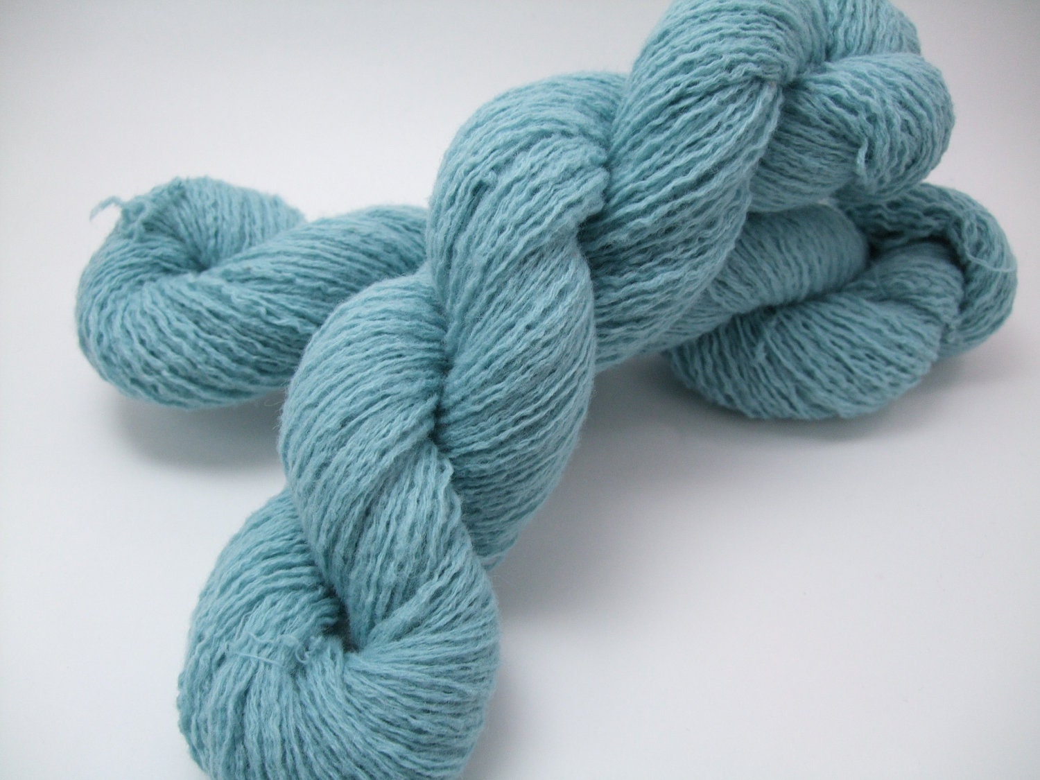 Recycled yarn - aqua lambswool, sport weight