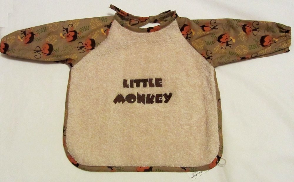 Little Monkey Sleeved Bib - 6 months to 2T