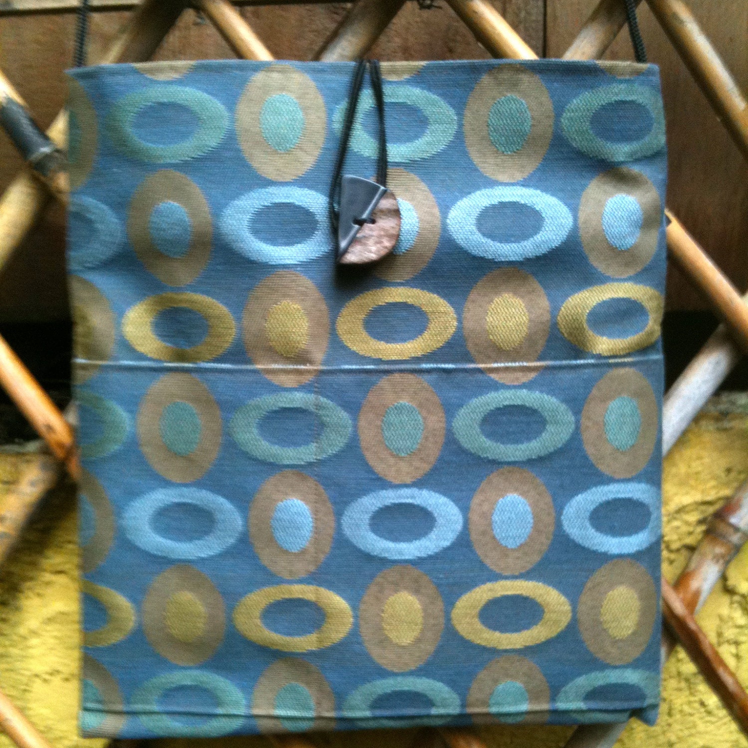Large Shoulder bag with blues and golds