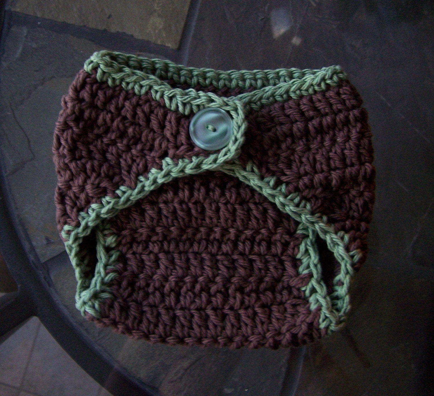 Crocheted Diaper Cover Made to Match, Button Accent Infant, Newborn Sizes