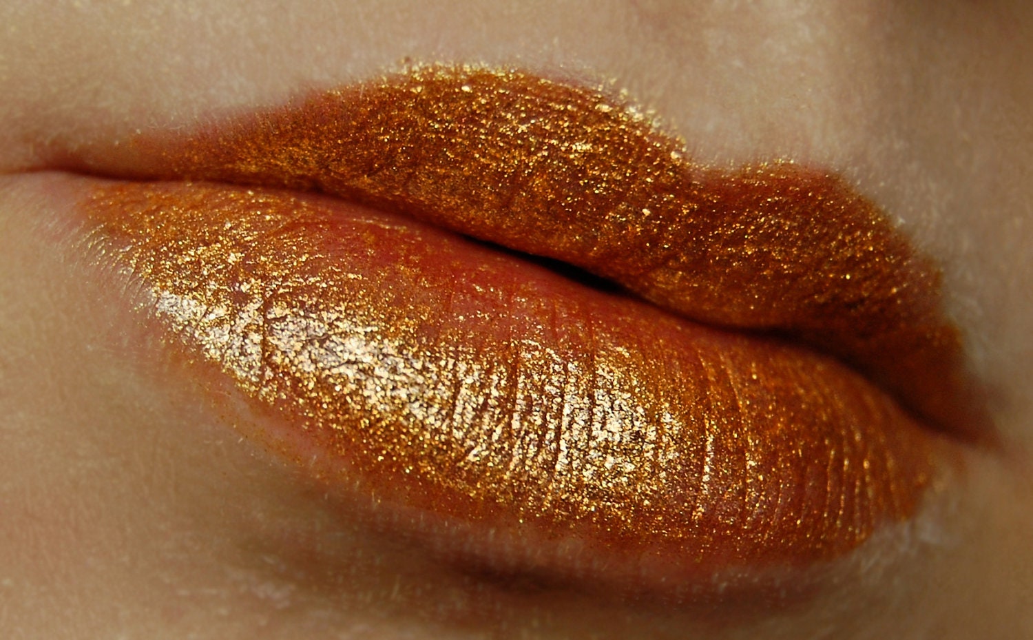 Gold Lip Gloss . FOOL'S KISS Lip Gloss . Gold Sparkle & by BLSoaps