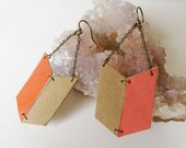 hand painted leather archery earrings