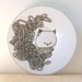 hand painted plate - original cat illustration