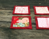 quilted coasters - cherry
