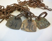 Vintage Brass Cow Old Brass Cow Tags