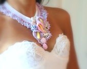 Calas Lilies crocheted statement necklace