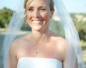 Ivory, White Wedding Veil, Waist Length or Finger Tip.