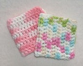 2 Crocheted Cotton Dish Cloths