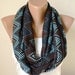 Chevron Scarf. Loop Scarf .Cowl Scarf. Circle Scarf. Brown and Blue. Jersey Scarf