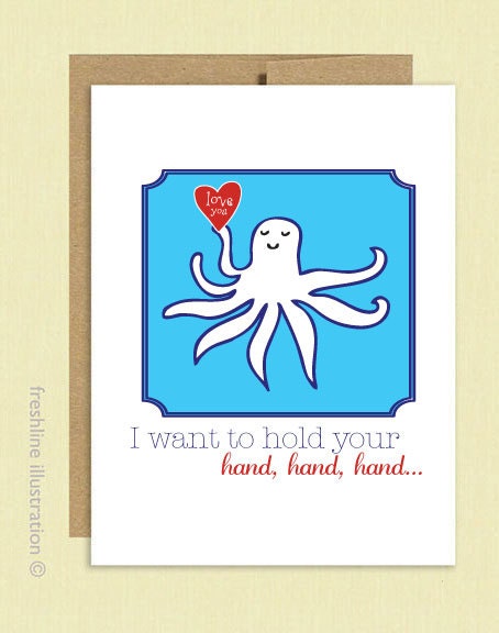 I want to hold your hand - Funny Card - Boyfriend - Girlfriend - Husband - Wife - Anniversary Card