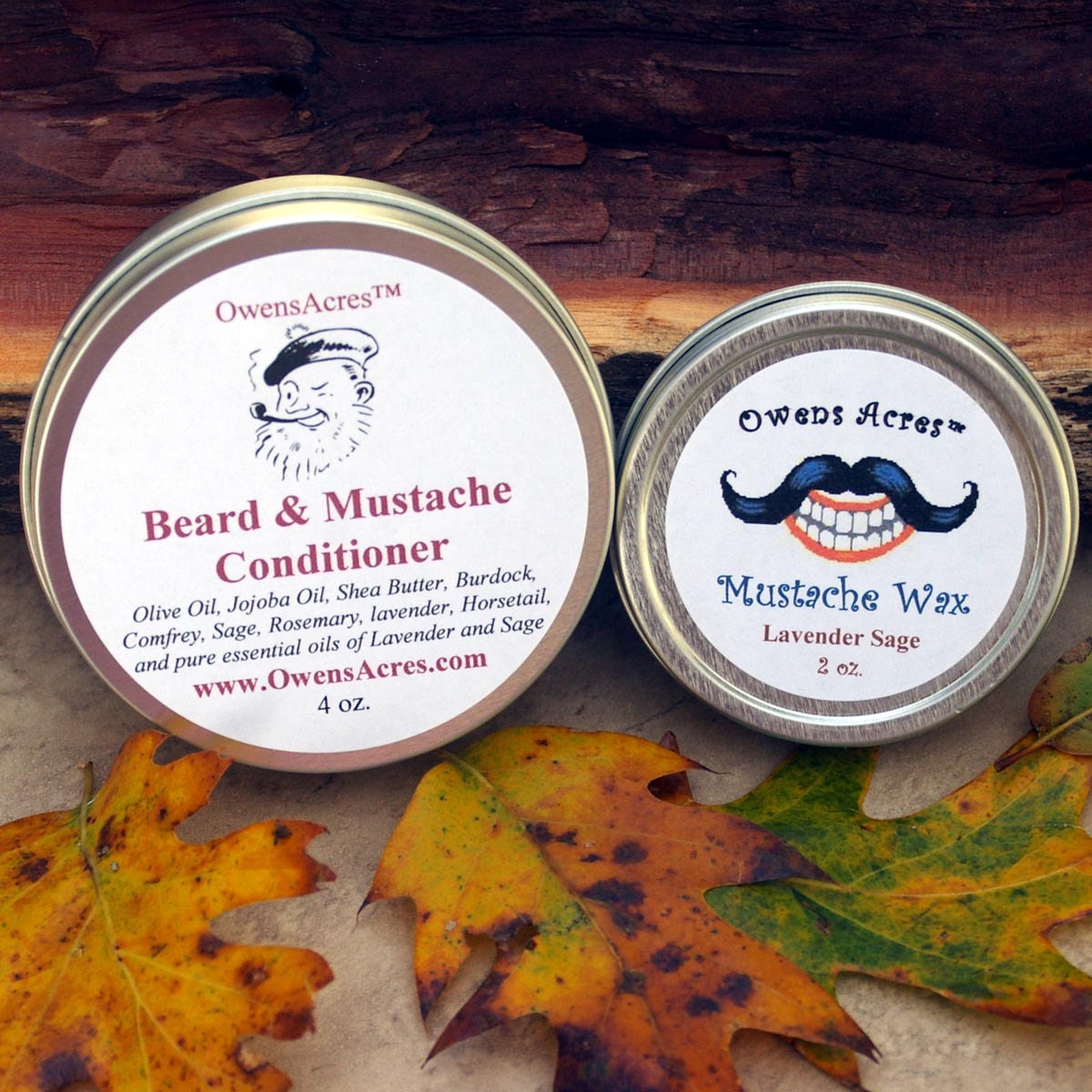 Beard and Mustache Conditioner Plus Mustache Wax  - Men, Shaving, Grooming, Skin Care