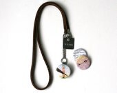Bokeh Art Locket Necklace, Magnetic Necklace, Birds on Wire, Golden Gate Bridge, Leather Strap, Interchangeable, Eco Friendly by Polarity