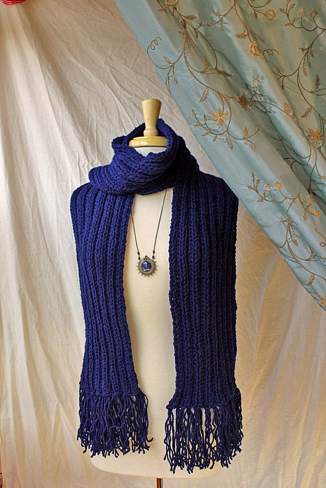 Knit Scarf   The Whidbey in Sapphire