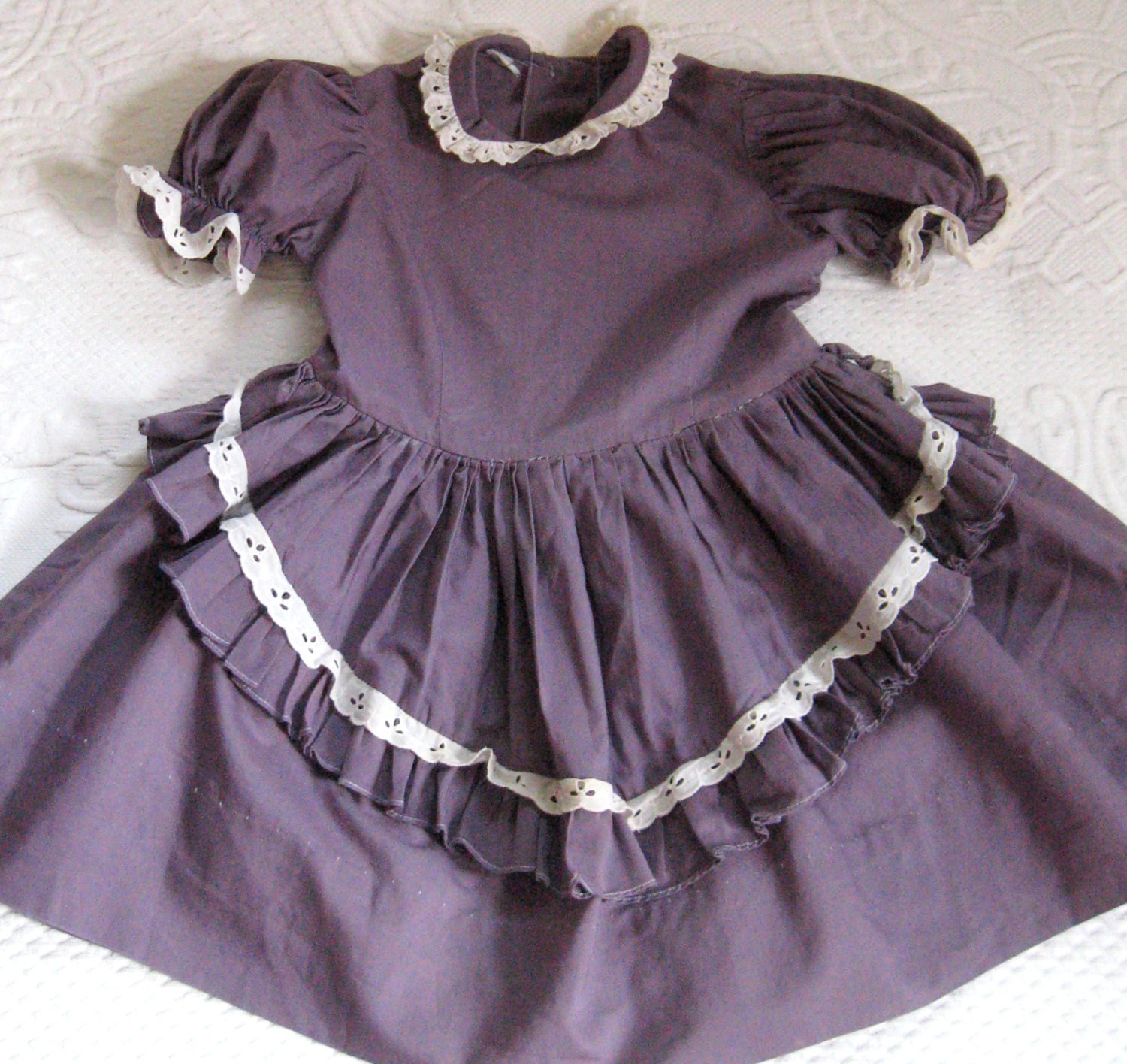 Vintage Little Girl PLUM PARTY DRESS 1950/60s