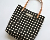 Canvas mini tote bag, Black dots